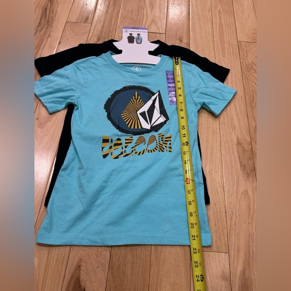 NWT Volcom 2 Pack Graphic T-Shirts - Black & Teal - Youth Boy’s Size XS 5/6 - Picture 5 of 6